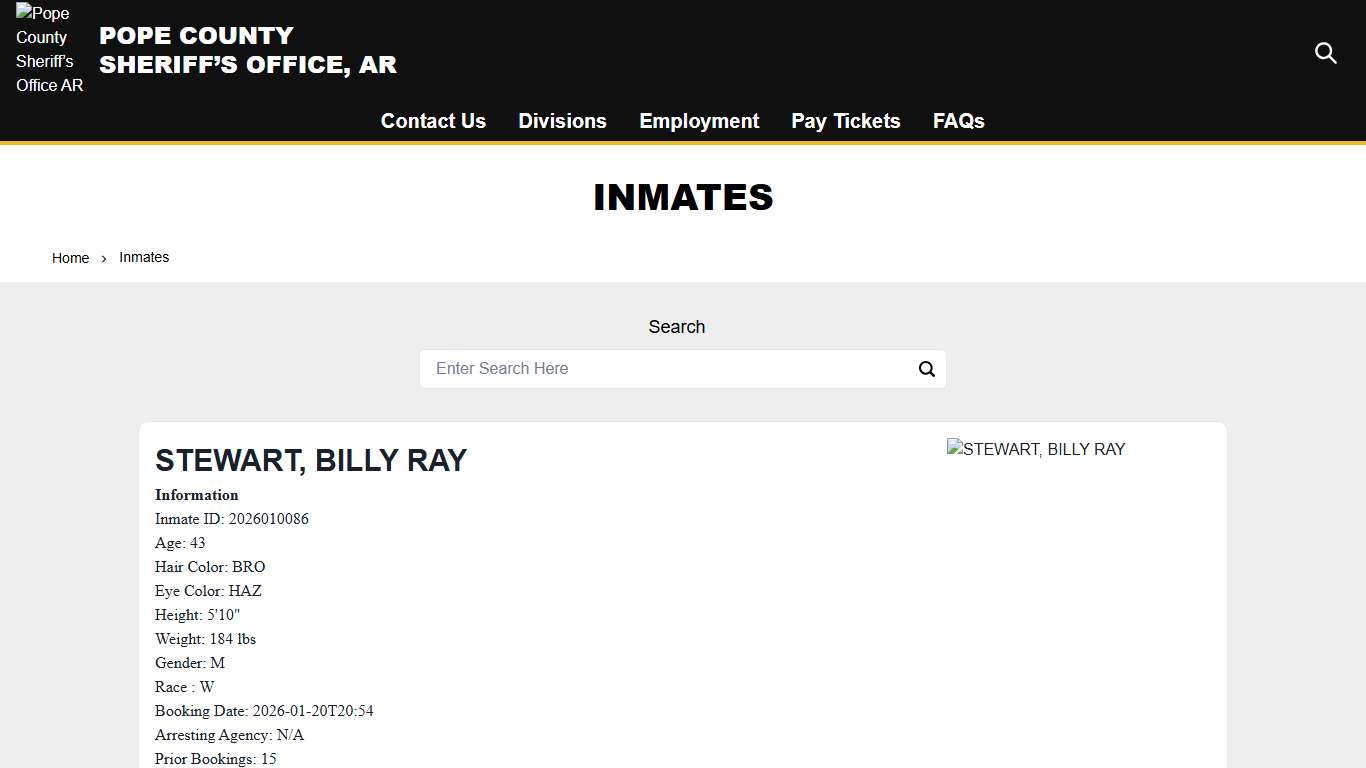 Inmates | Pope County Sheriff’s Office AR